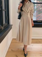 ⁦فستان نسائي أنيق بياقة منقلبة⁩ - الصورة ⁦9⁩