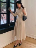 ⁦فستان نسائي أنيق بياقة منقلبة⁩ - الصورة ⁦10⁩