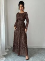 ⁦فستان نسائي أنيق بطبعة نمر⁩ - الصورة ⁦4⁩