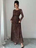 ⁦فستان نسائي أنيق بطبعة نمر⁩ - الصورة ⁦7⁩