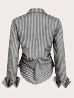 ⁦بلوزة نسائية مخططة بأكمام طويلة⁩ - الصورة ⁦15⁩