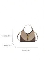 ⁦حقيبة يد وكتف نسائية أنيقة بتصميم سرج بني⁩ - الصورة ⁦11⁩