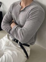 ⁦تي شيرت رجالي قطني سادة⁩ - الصورة ⁦2⁩