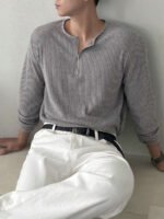 ⁦تي شيرت رجالي قطني سادة⁩ - الصورة ⁦4⁩