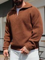 ⁦كنزة صوفية بياقة عالية⁩ - الصورة ⁦5⁩