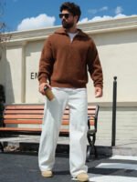 ⁦كنزة صوفية بياقة عالية⁩ - الصورة ⁦6⁩