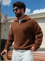 ⁦كنزة صوفية بياقة عالية⁩ - الصورة ⁦7⁩