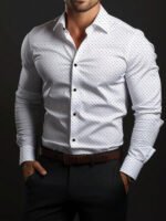 قميص رسمي للرجال بتصميم منقط